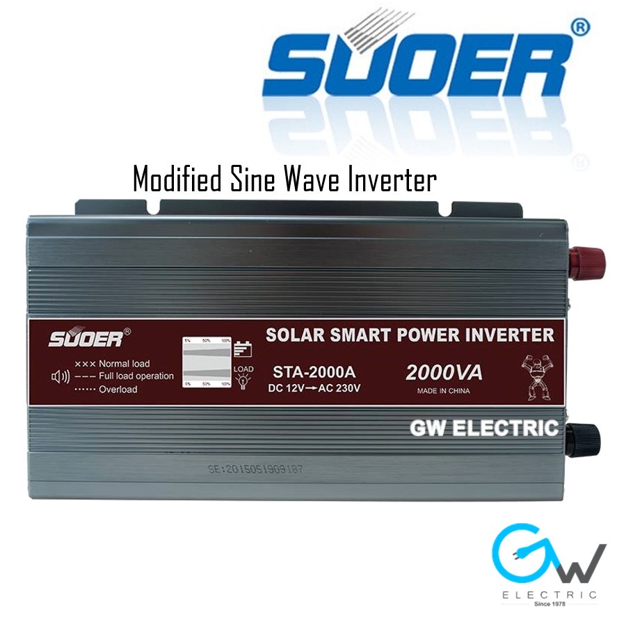 GEARZAAR 2000W Car Power Inverter – DC 12V To AC 110V Sine Wave With Dual USB